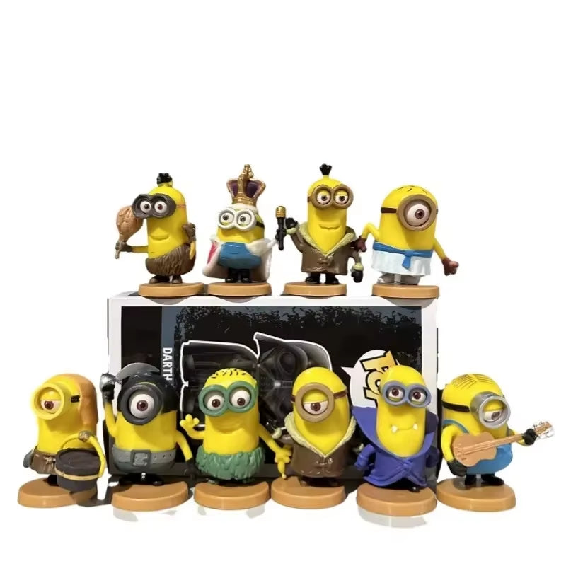 12Pcs/Set Kawai Miniones Anime Figure Toys 3D Eye Despicable Miniones Action Figures Classic Toys Xmas Gifts for Children
