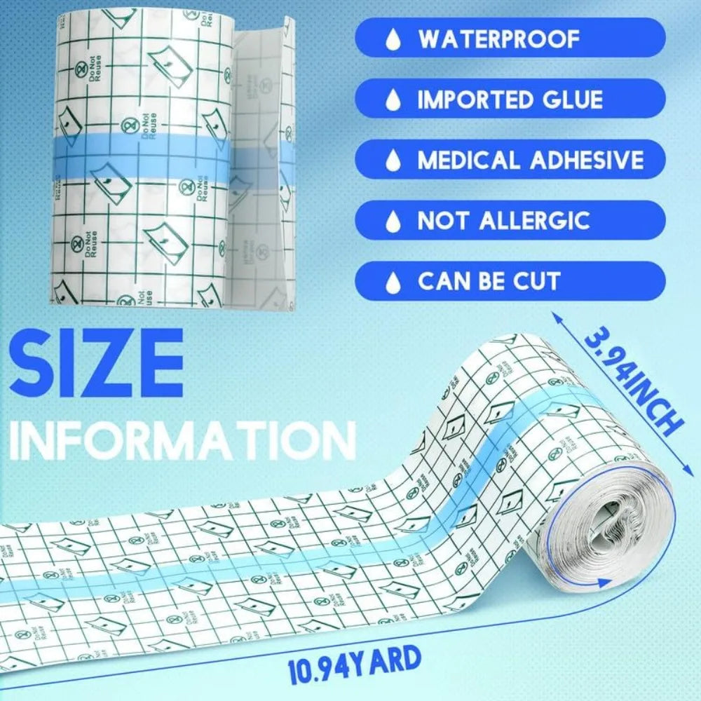 Waterproof Stretch Adhesive Bandage Protective Clear Transparent Dressing Film Disposable Cover Bandage Tape for Tattoos Shower