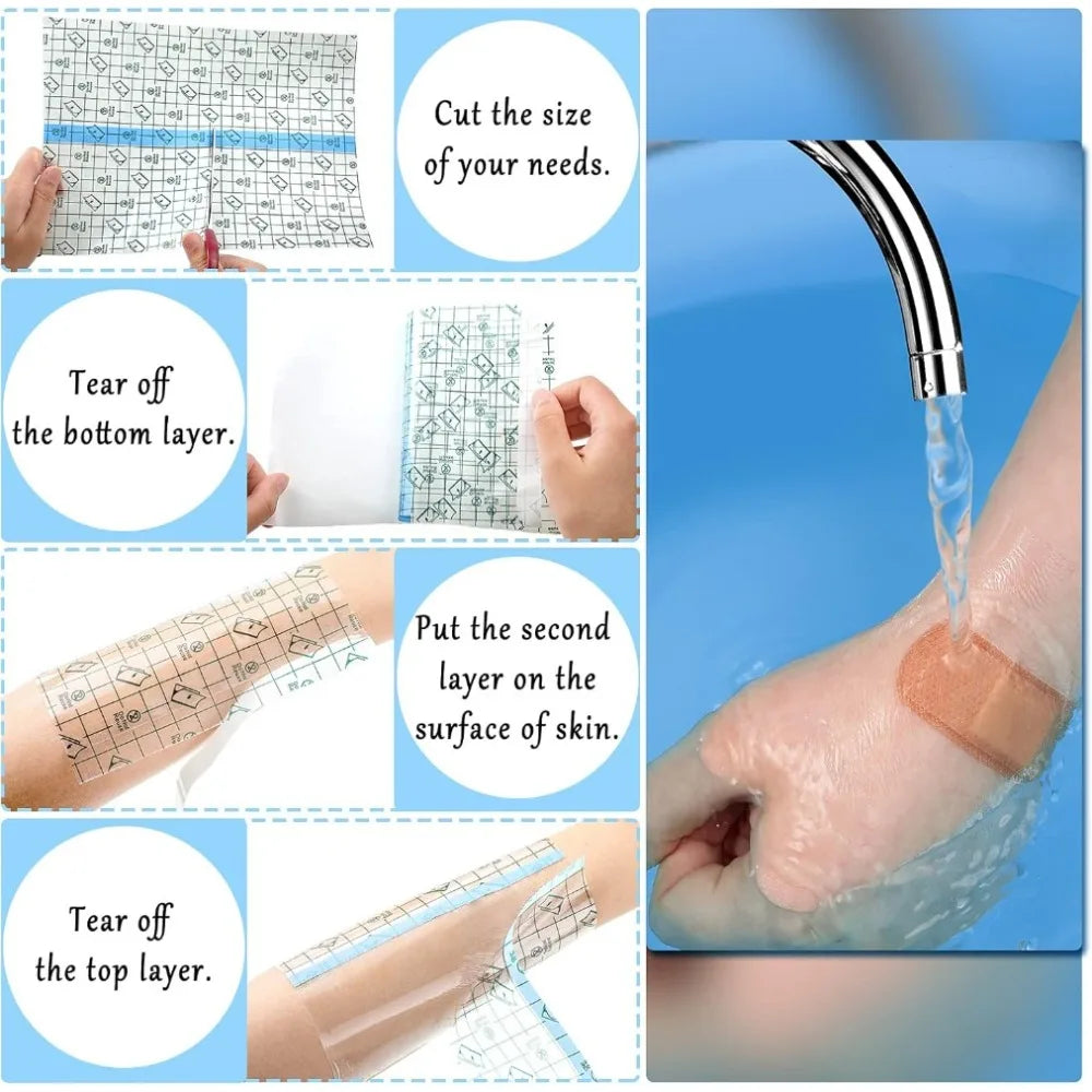 Waterproof Stretch Adhesive Bandage Protective Clear Transparent Dressing Film Disposable Cover Bandage Tape for Tattoos Shower