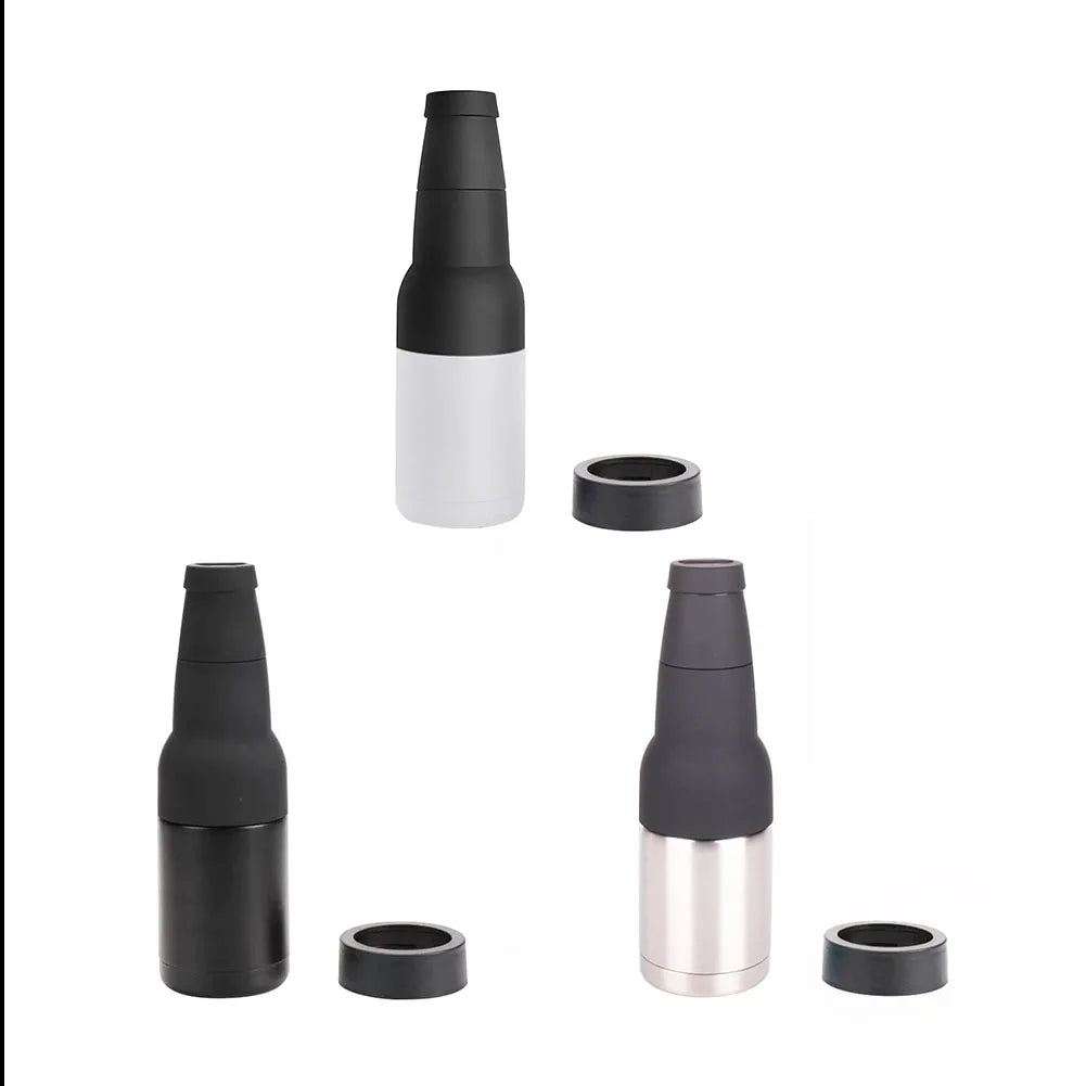 Double Walled Can Cooler with Beer Opener Bottle Can Cooler Holder Slim Can Beer Bottle Insulators Holder Men Dad Birthday Gifts