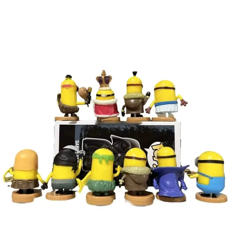 12Pcs/Set Kawai Miniones Anime Figure Toys 3D Eye Despicable Miniones Action Figures Classic Toys Xmas Gifts for Children